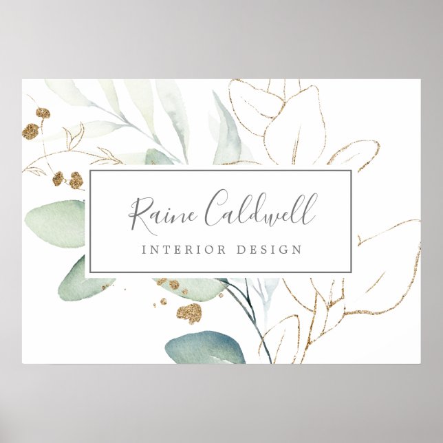 Poster Airy Green et Gold Leaf (Devant)