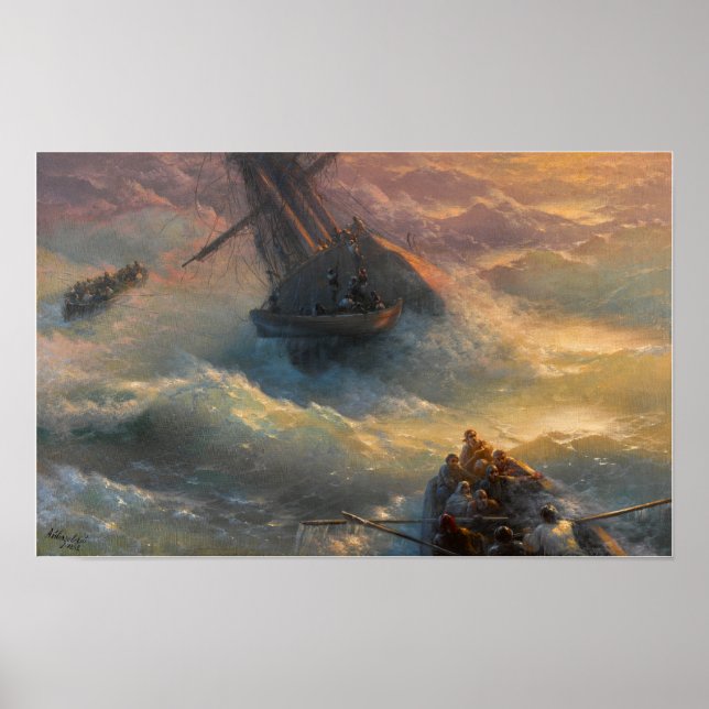 Poster Aivazovsky - Abandon du navire (Devant)