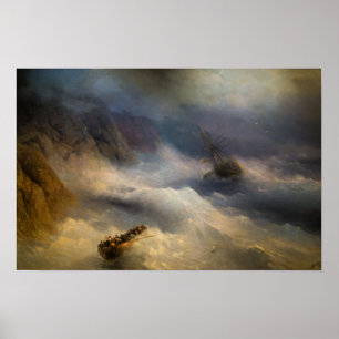 Poster Aivazovsky - Bateaux dans la tempête