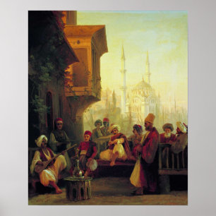 Poster Aivazovsky - Café, Mosquée Ortakoy, Consta…