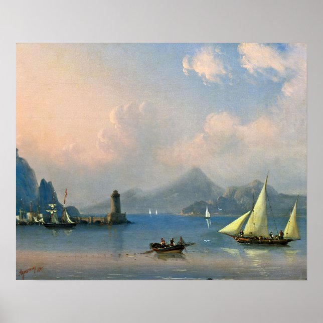 Poster Aivazovsky - Détroit De Mer Avec Le Phare (Devant)