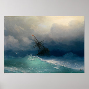 Poster Aivazovsky - Navire Sur Les Mer Stormy