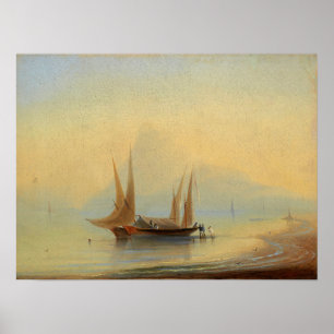 Poster Aivazovsky - Péniches au large de la côte