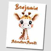 Ajouter le nom Texte, Baby Giraffe African Nursery