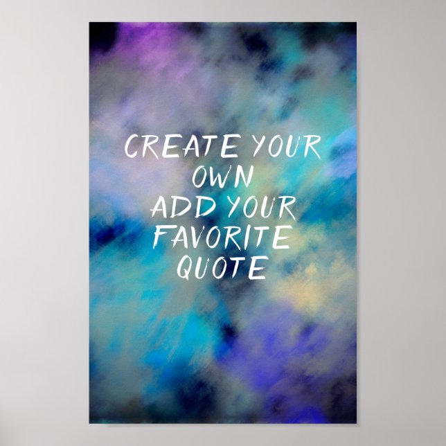 Poster ajouter un devis aquarelle design bleu et violet (Devant)