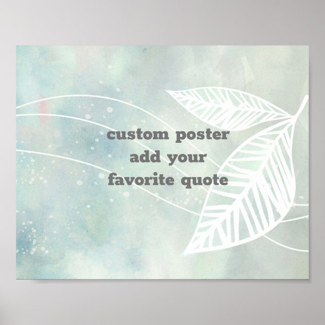 Poster ajouter un devis design de feuille d'aquarelle art (Devant)