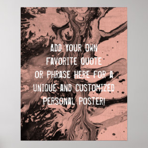 Poster Ajouter un devis personnalisé Marbre noir, Coral r