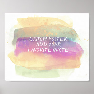 Poster ajouter un guillemet coloré rayures d'aquarelle ar