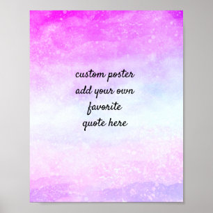 Poster ajouter un guillemet peint aquarelle rose et viole