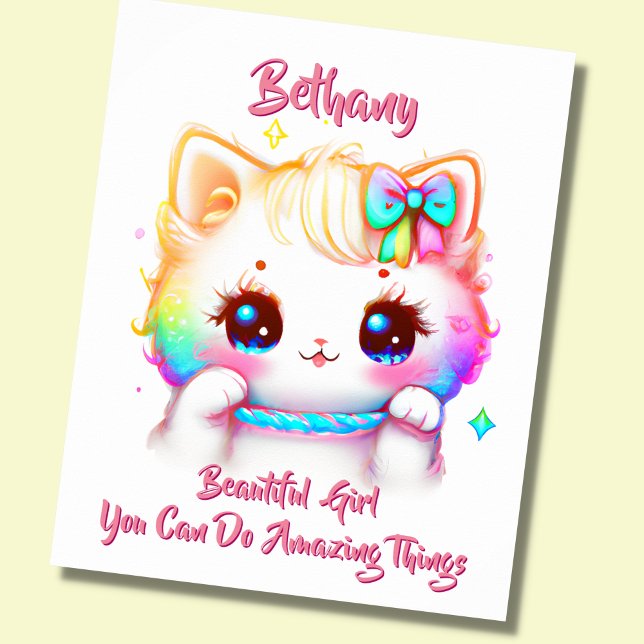 Poster Ajouter un texte de nom,  petite nursery de chaton (Créateur téléchargé)