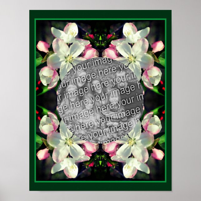 Poster Ajouter Votre Cadre De Fleurs De Printemps Photo (Devant)