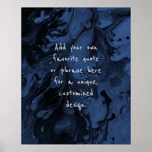 Poster Ajouter Votre Citation Personnalisée Marbre Noir, 