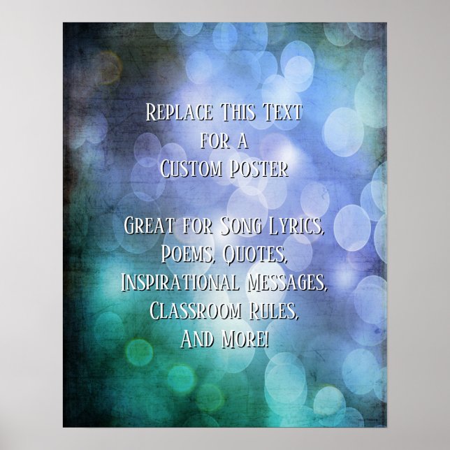 Poster Ajouter votre devis ou votre texte Lumières Grunge (Devant)