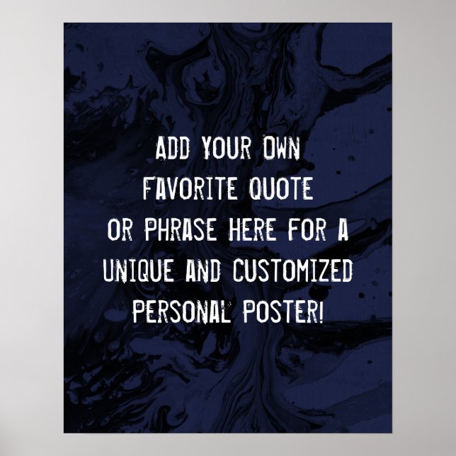 Poster Ajouter votre devis personnalisé Marbre bleu noir  (Devant)