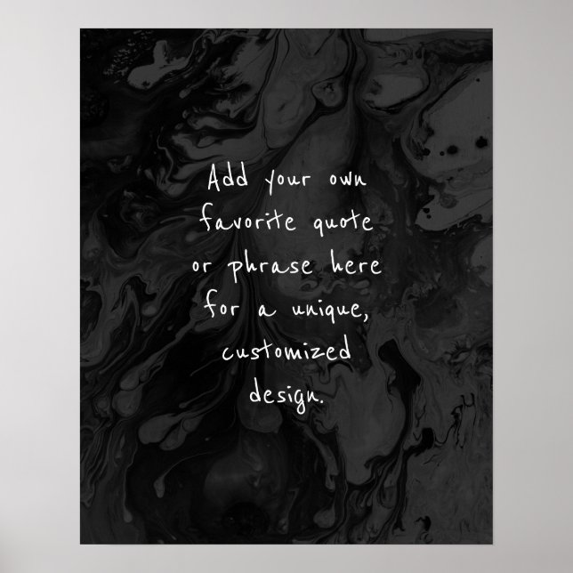 Poster Ajouter votre devis personnalisé Marbre noir et gr (Devant)