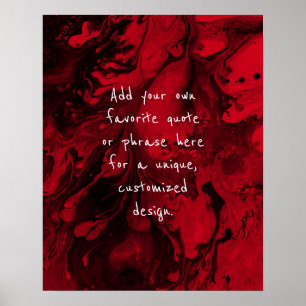 Poster Ajouter Votre Devis Personnalisé Marbre Noir, Roug