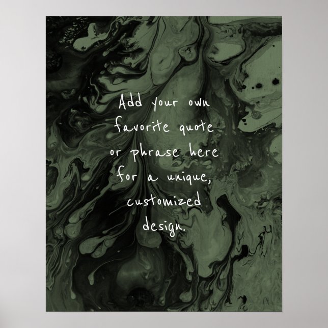Poster Ajouter votre devis personnalisé Marbre noir sur V (Devant)