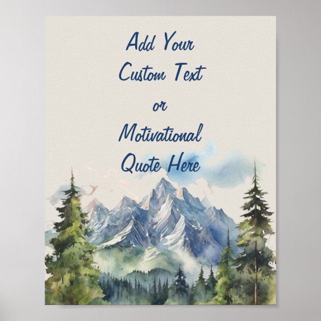 Poster Ajouter votre devis personnalisé Watercolor Mounta (Devant)