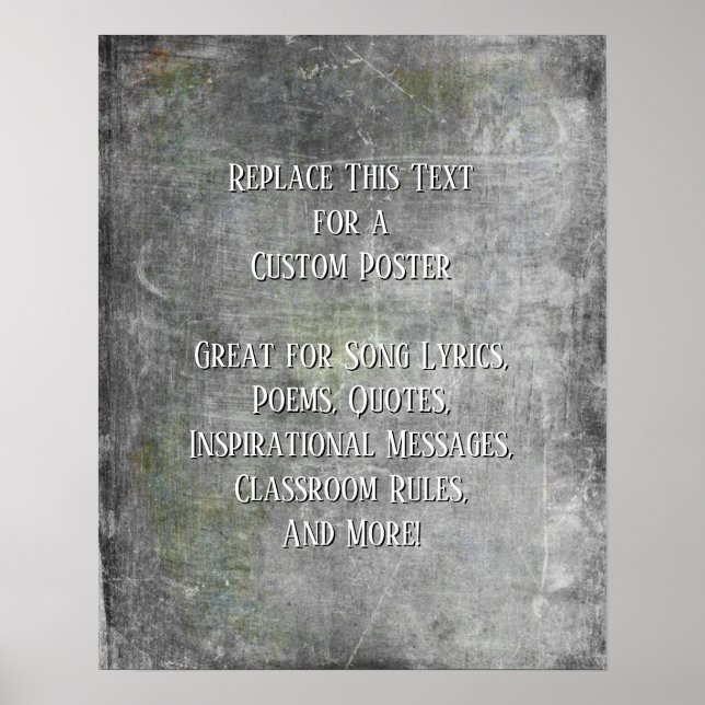 Poster Ajouter Votre Devis Texte Grunge Gris Texté do-it- (Devant)