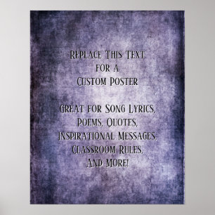 Poster Ajouter Votre Devis Texte Grunge Violet foncé Text