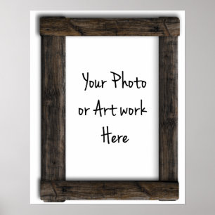 Poster Ajouter votre Modèle de cadre Art ou Photo Vieux "