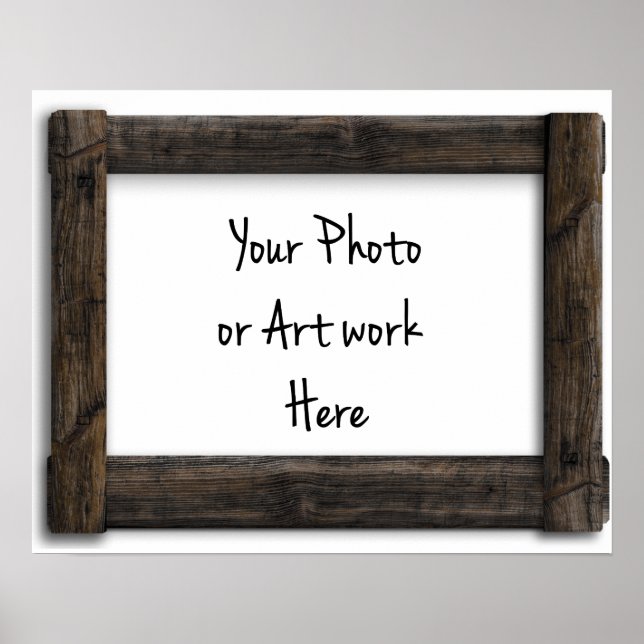Poster Ajouter votre Modèle de cadre Art ou Photo Vieux " (Devant)