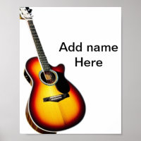 Ajouter votre nom texte brun acoustique guitare éd