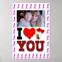 Ajouter Votre Photo I Love You Breast Cancer Ribbo