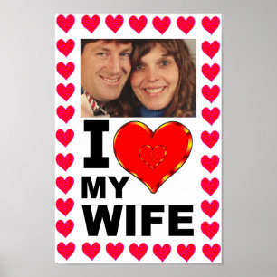 Poster Ajouter Votre Photo J'Aime Ma Femme