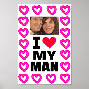 Poster Ajouter Votre Photo J'Aime Mon Homme