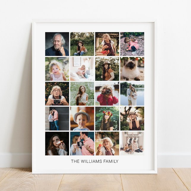 Poster Ajouter votre propre famille personnalisée 20 phot (Créateur téléchargé)