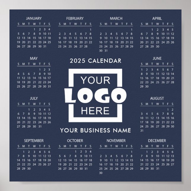 Poster Ajouter votre propre logo d'entreprise 2025 Calend (Devant)