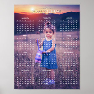 Poster Ajouter votre propre photo 2022 Calendrier   Poste