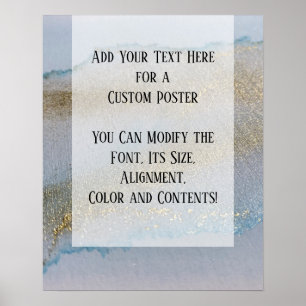 Poster Ajouter Votre Propre Texte Glitterie Or Subtile En