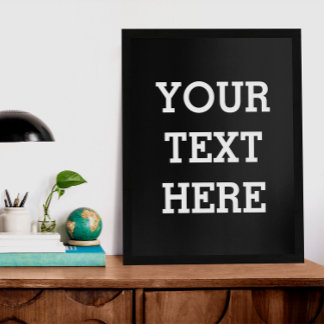 Poster Ajouter votre propre texte personnalisé ici noir e