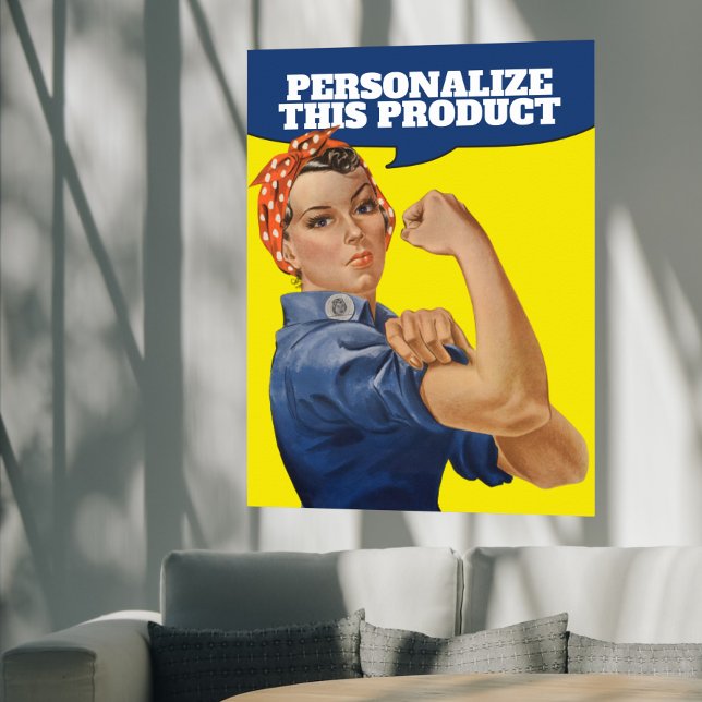 Poster Ajouter votre propre texte Rosie le Riveter Person (Créateur téléchargé)