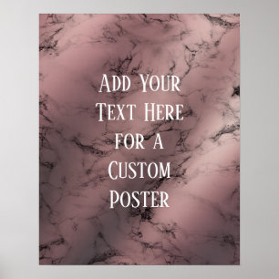Poster Ajouter votre Rose de texte personnalisé en or et 