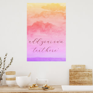 Poster Ajouter votre texte aquarelle Holographie Paysages