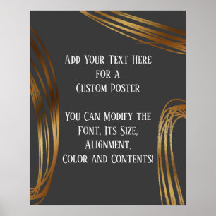 Poster Ajouter Votre Texte Orthographe Or Ovales gris fon