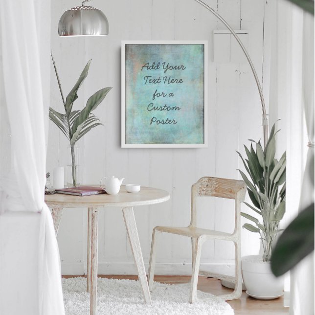 Poster Ajouter votre texte personnalisé Aqua et Grunge Tu (Créateur téléchargé)