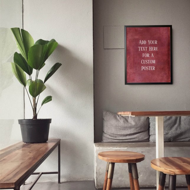Poster Ajouter Votre Texte Personnalisé Deep Burgundy Red (Créateur téléchargé)