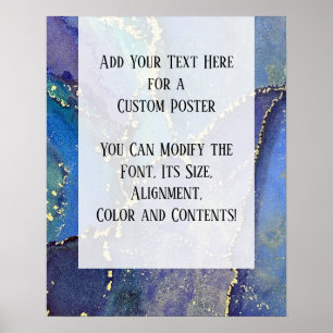 Poster Ajouter Votre Texte Personnalisé Encre D'Alcool Ab