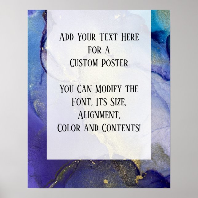 Poster Ajouter Votre Texte Personnalisé Encre D'Alcool Ab (Devant)
