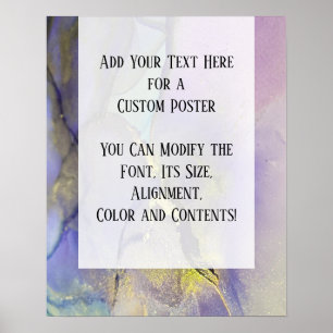 Poster Ajouter Votre Texte Personnalisé Encre D'Alcool Ab