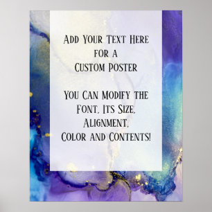 Poster Ajouter Votre Texte Personnalisé Encre D'Alcool Ab
