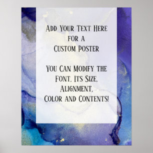 Poster Ajouter Votre Texte Personnalisé Encre D'Alcool Ab