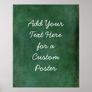 Poster Ajouter Votre Texte Personnalisé Gratuit Vert Fonc