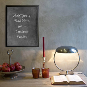 Poster Ajouter Votre Texte Personnalisé Gris Gris Gris Gr