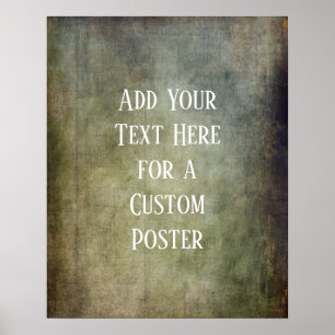 Poster Ajouter votre texte personnalisé Grunge Brown et v