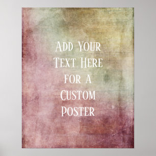 Poster Ajouter votre texte personnalisé Grunge multicolor